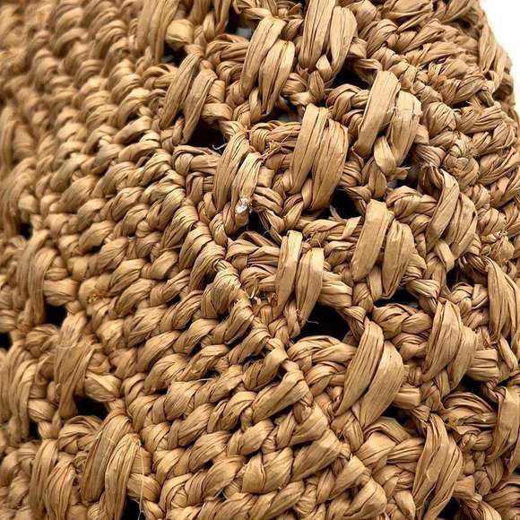 Saint Laurent Paris Pannier Crochet Raffia Basket Bag Beige Brown - Picture 9 of 13